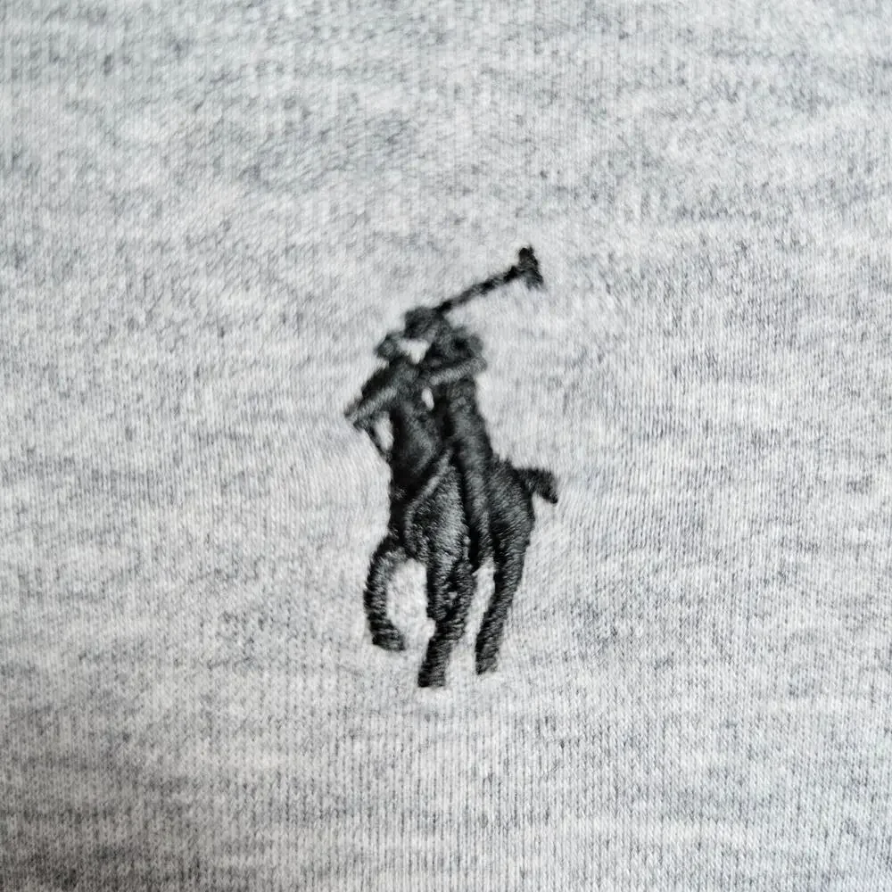 Polo Ralph Lauren Men L Polo Shirt Classic Fit Interlock Pony Gray Casual Cotton